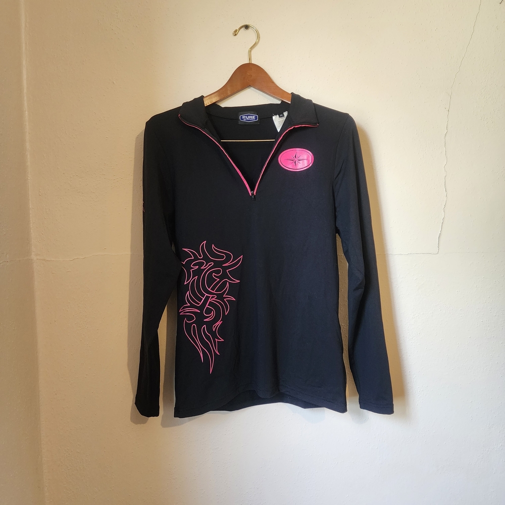 Black and Pink Long Sleeve Top